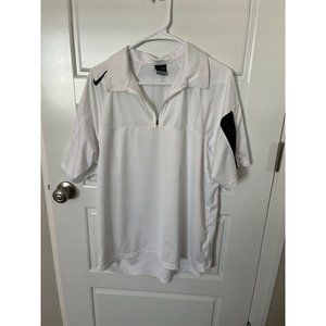 Men's White Nike Zip Polo Size Large